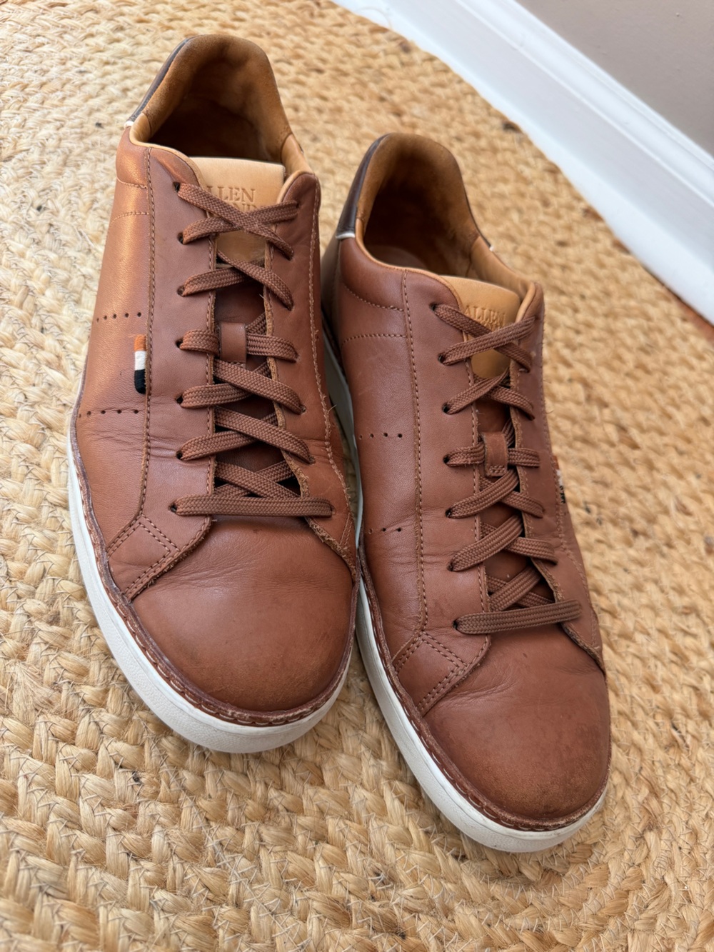 Allen Edmonds “Alpha” Leather Sneakers Men’s size 10D Brown Casual Low Top